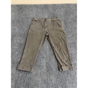 Peruvian Connection Womens Size 10 Green  Gray Cotton Canvas‎ Cropped  Pants